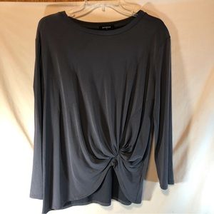 Bontanique women’s gray long sleeve pull over gathered in front S